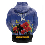 Custom Kangaroos Football ANZAC Hoodie Gallipoli Camouflage With Poppies