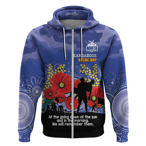 Custom Kangaroos Football ANZAC Hoodie Gallipoli Camouflage With Poppies