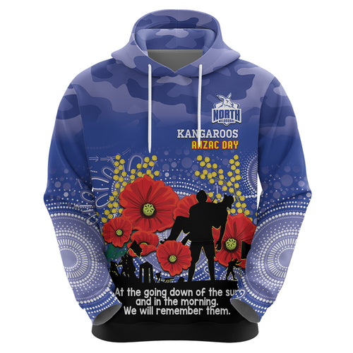 Custom Kangaroos Football ANZAC Hoodie Gallipoli Camouflage With Poppies