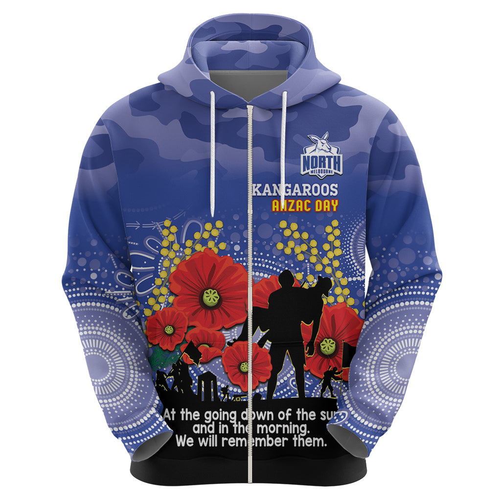 Custom Kangaroos Football ANZAC Hoodie Gallipoli Camouflage With Poppies