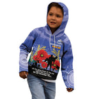 Custom Kangaroos Football ANZAC Kid Hoodie Gallipoli Camouflage With Poppies