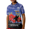 Custom Kangaroos Football ANZAC Kid Polo Shirt Gallipoli Camouflage With Poppies