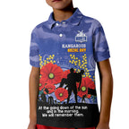 Custom Kangaroos Football ANZAC Kid Polo Shirt Gallipoli Camouflage With Poppies