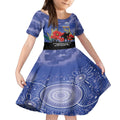Custom Kangaroos Football ANZAC Kid Short Sleeve Dress Gallipoli Camouflage With Poppies