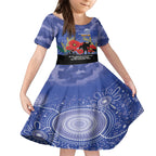 Custom Kangaroos Football ANZAC Kid Short Sleeve Dress Gallipoli Camouflage With Poppies