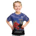 Custom Kangaroos Football ANZAC Kid T Shirt Gallipoli Camouflage With Poppies