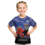 Custom Kangaroos Football ANZAC Kid T Shirt Gallipoli Camouflage With Poppies