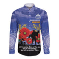 Custom Kangaroos Football ANZAC Long Sleeve Button Shirt Gallipoli Camouflage With Poppies