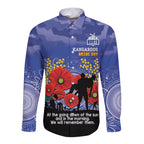 Custom Kangaroos Football ANZAC Long Sleeve Button Shirt Gallipoli Camouflage With Poppies