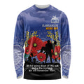 Custom Kangaroos Football ANZAC Long Sleeve Shirt Gallipoli Camouflage With Poppies