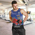 Custom Kangaroos Football ANZAC Men Tank Top Gallipoli Camouflage With Poppies
