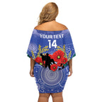 Custom Kangaroos Football ANZAC Off Shoulder Short Dress Gallipoli Camouflage With Poppies