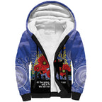 Custom Kangaroos Football ANZAC Sherpa Hoodie Gallipoli Camouflage With Poppies