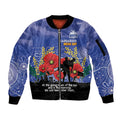 Custom Kangaroos Football ANZAC Sleeve Zip Bomber Jacket Gallipoli Camouflage With Poppies