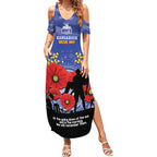 Custom Kangaroos Football ANZAC Summer Maxi Dress Gallipoli Camouflage With Poppies