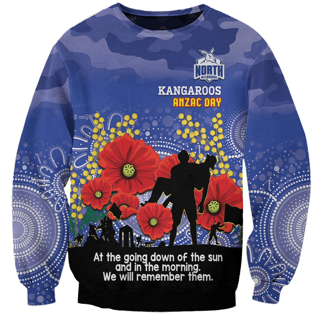 Custom Kangaroos Football ANZAC Sweatshirt Gallipoli Camouflage With Poppies
