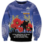 Custom Kangaroos Football ANZAC Sweatshirt Gallipoli Camouflage With Poppies
