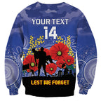Custom Kangaroos Football ANZAC Sweatshirt Gallipoli Camouflage With Poppies