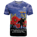 Custom Kangaroos Football ANZAC T Shirt Gallipoli Camouflage With Poppies