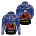 Custom Kangaroos Football ANZAC Zip Hoodie Gallipoli Camouflage With Poppies