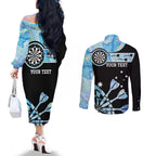 Personalised Australia Darts Opal Vibes Couples Matching Off The Shoulder Long Sleeve Dress and Long Sleeve Button Shirt