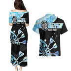 Personalised Australia Darts Opal Vibes Couples Matching Puletasi and Hawaiian Shirt