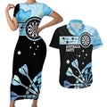 Personalised Australia Darts Opal Vibes Couples Matching Short Sleeve Bodycon Dress and Hawaiian Shirt