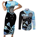 Personalised Australia Darts Opal Vibes Couples Matching Short Sleeve Bodycon Dress and Long Sleeve Button Shirt