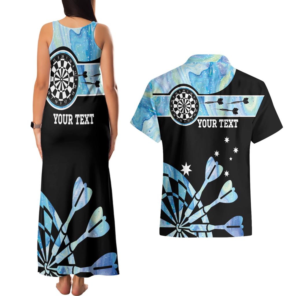 Personalised Australia Darts Opal Vibes Couples Matching Tank Maxi Dress and Hawaiian Shirt