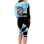 Personalised Australia Darts Opal Vibes Family Matching Long Sleeve Bodycon Dress and Hawaiian Shirt