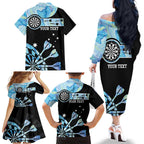 Personalised Australia Darts Opal Vibes Family Matching Off Shoulder Long Sleeve Dress and Hawaiian Shirt