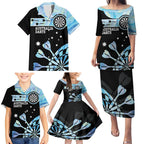 Personalised Australia Darts Opal Vibes Family Matching Puletasi and Hawaiian Shirt
