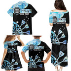 Personalised Australia Darts Opal Vibes Family Matching Puletasi and Hawaiian Shirt