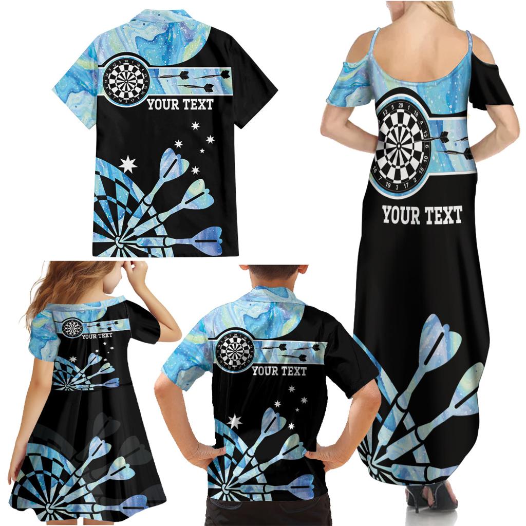 Personalised Australia Darts Opal Vibes Family Matching Summer Maxi Dress and Hawaiian Shirt