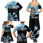 Personalised Australia Darts Opal Vibes Family Matching Summer Maxi Dress and Hawaiian Shirt
