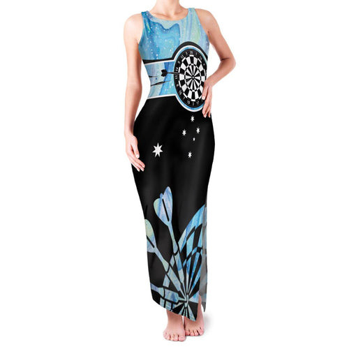 Personalised Australia Darts Opal Vibes Family Matching Tank Maxi Dress and Hawaiian Shirt