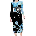 Personalised Australia Darts Opal Vibes Long Sleeve Bodycon Dress