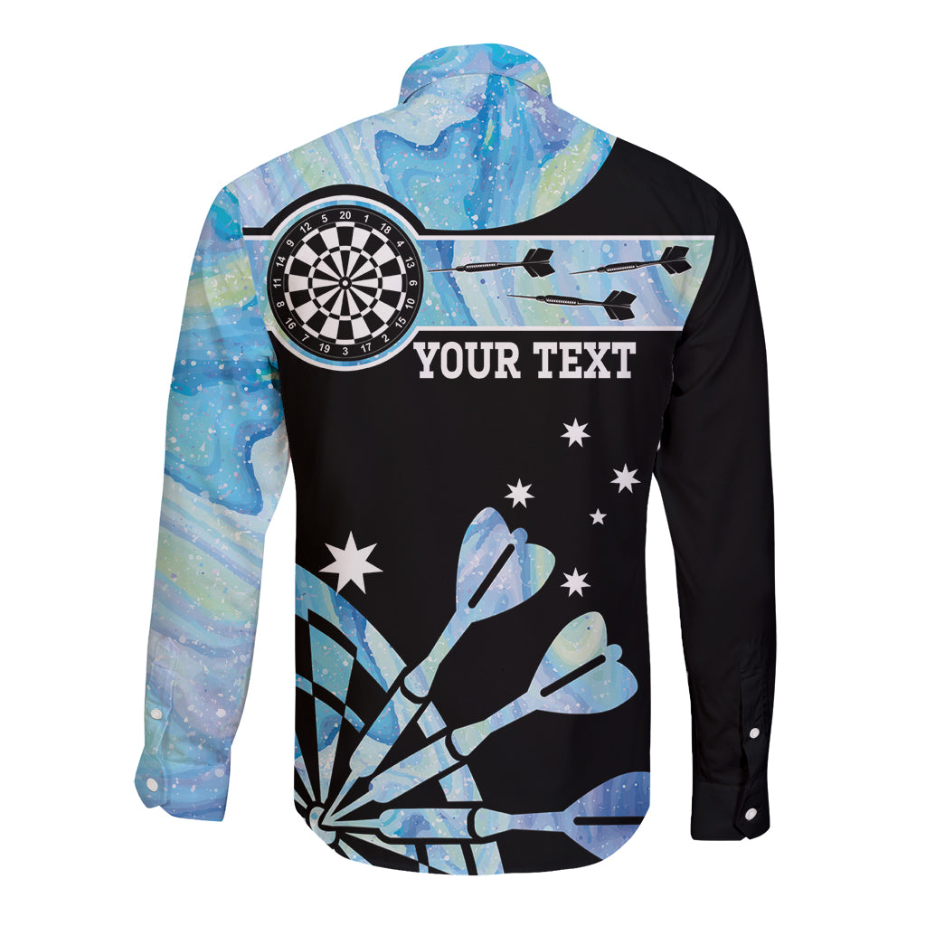 Personalised Australia Darts Opal Vibes Long Sleeve Button Shirt