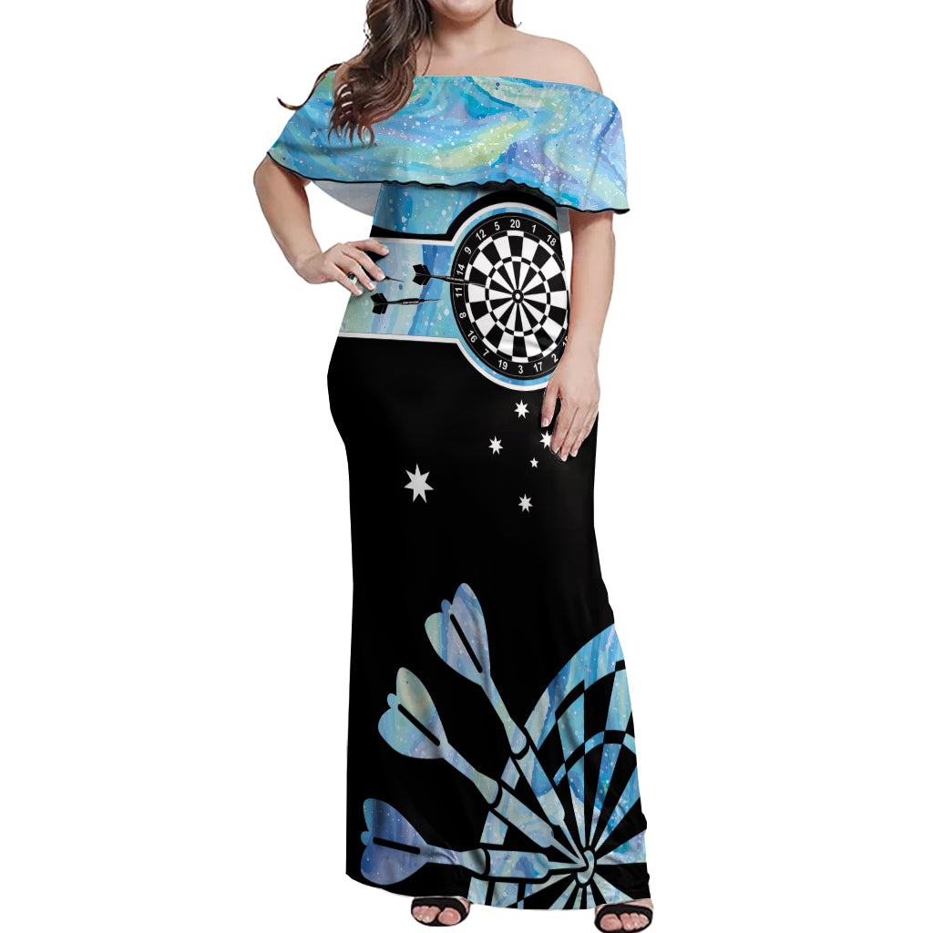 Personalised Australia Darts Opal Vibes Off Shoulder Maxi Dress