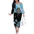 Personalised Australia Darts Opal Vibes Off The Shoulder Long Sleeve Dress