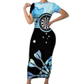 Personalised Australia Darts Opal Vibes Short Sleeve Bodycon Dress