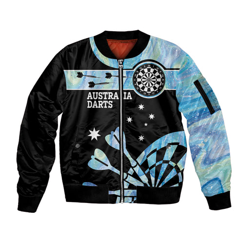 Personalised Australia Darts Opal Vibes Sleeve Zip Bomber Jacket