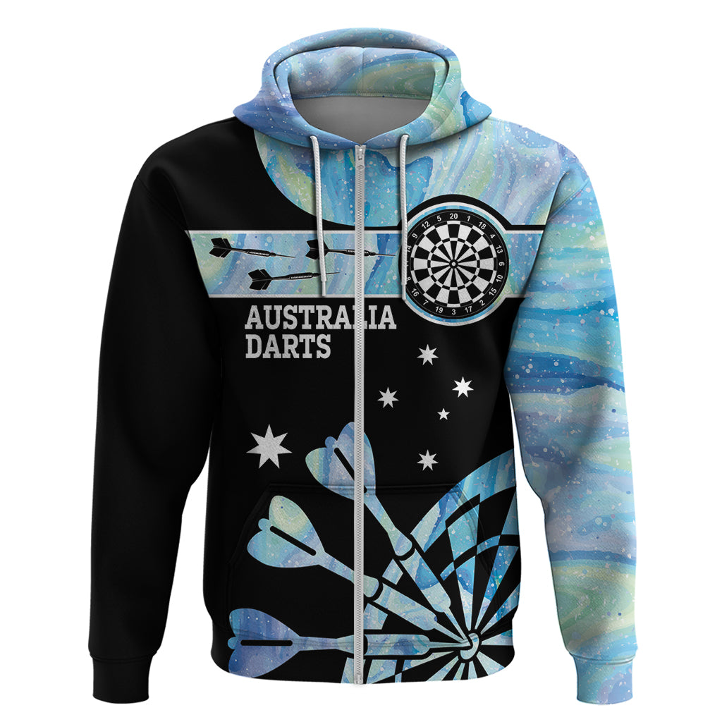 Personalised Australia Darts Opal Vibes Zip Hoodie