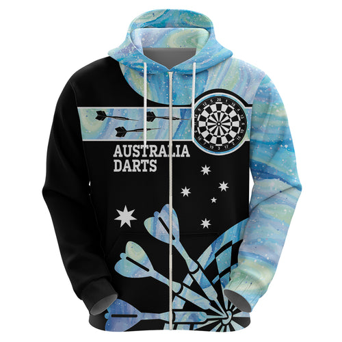 Personalised Australia Darts Opal Vibes Zip Hoodie
