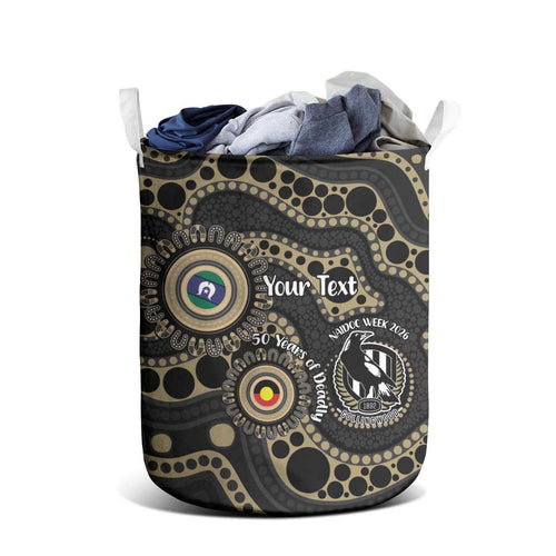 Collingwood NAIDOC Week 2026 Personalised Laundry Basket 50 Years of Deadly Aboriginal Art