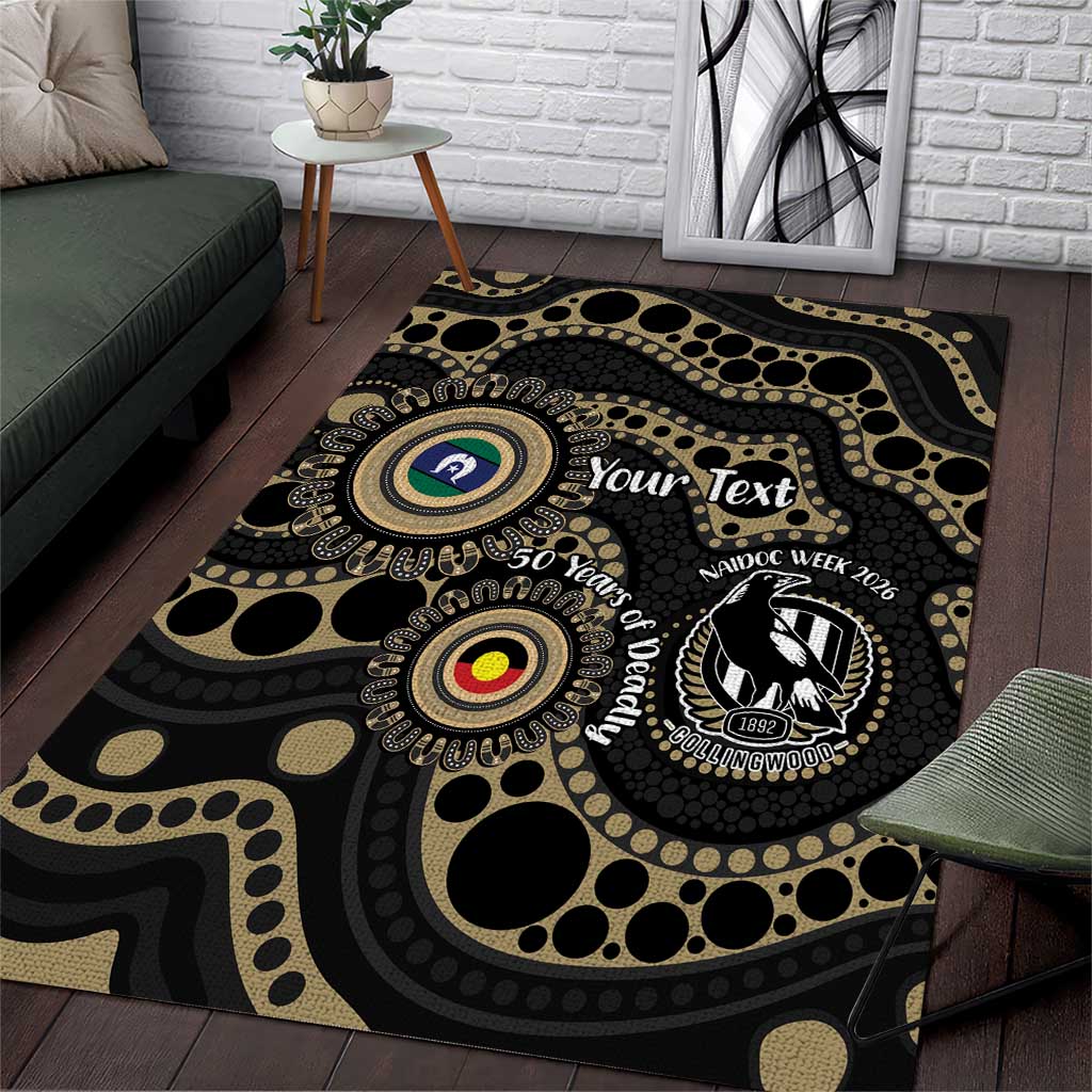 Collingwood NAIDOC Week 2026 Personalised Area Rug 50 Years of Deadly Aboriginal Art