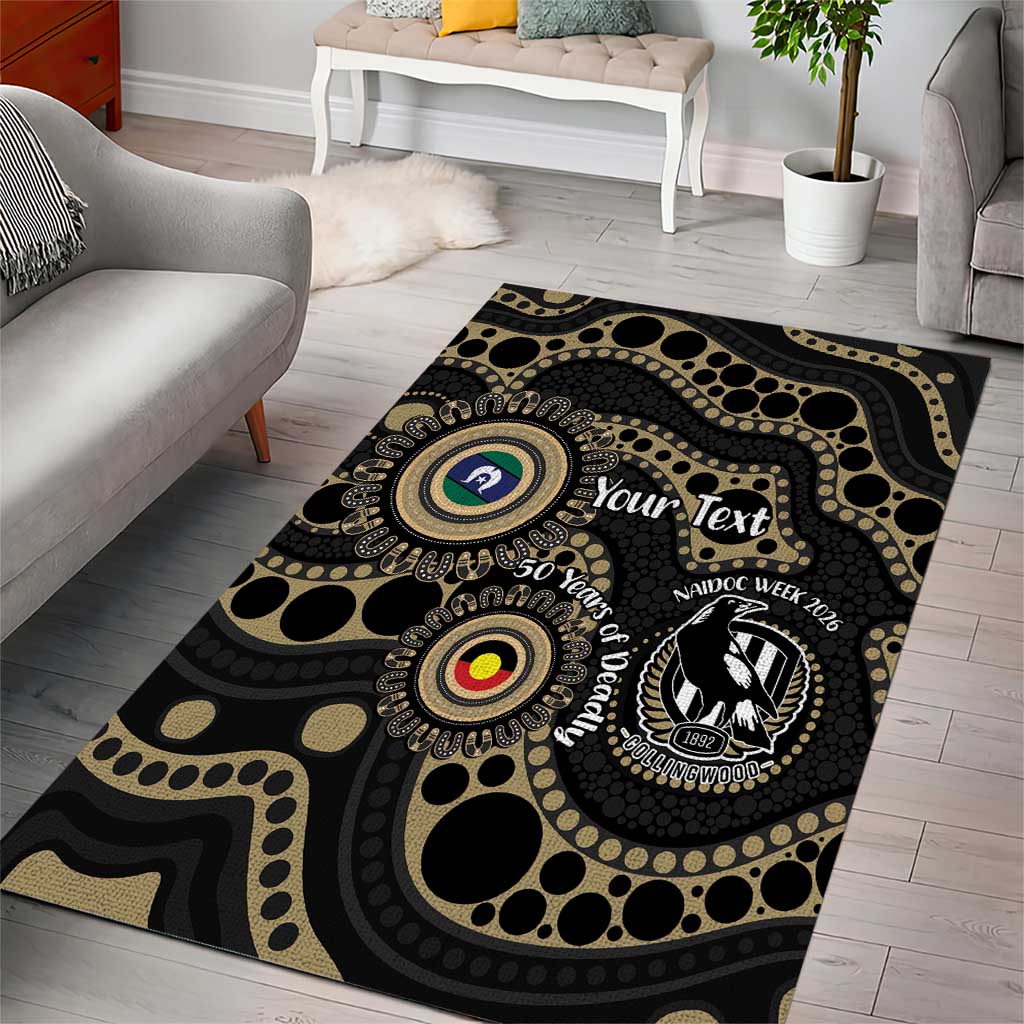 Collingwood NAIDOC Week 2026 Personalised Area Rug 50 Years of Deadly Aboriginal Art