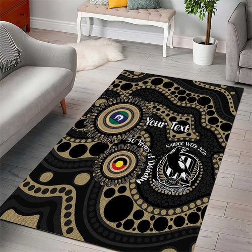 Collingwood NAIDOC Week 2026 Personalised Area Rug 50 Years of Deadly Aboriginal Art