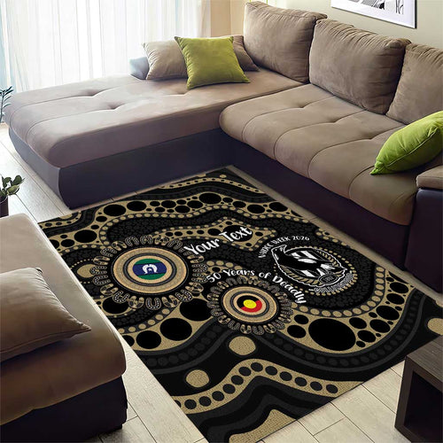 Collingwood NAIDOC Week 2026 Personalised Area Rug 50 Years of Deadly Aboriginal Art