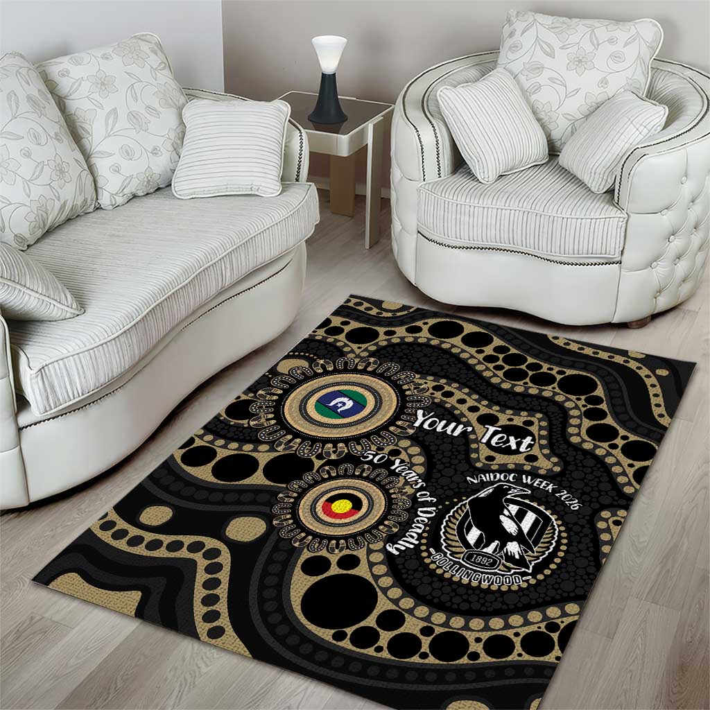 Collingwood NAIDOC Week 2026 Personalised Area Rug 50 Years of Deadly Aboriginal Art